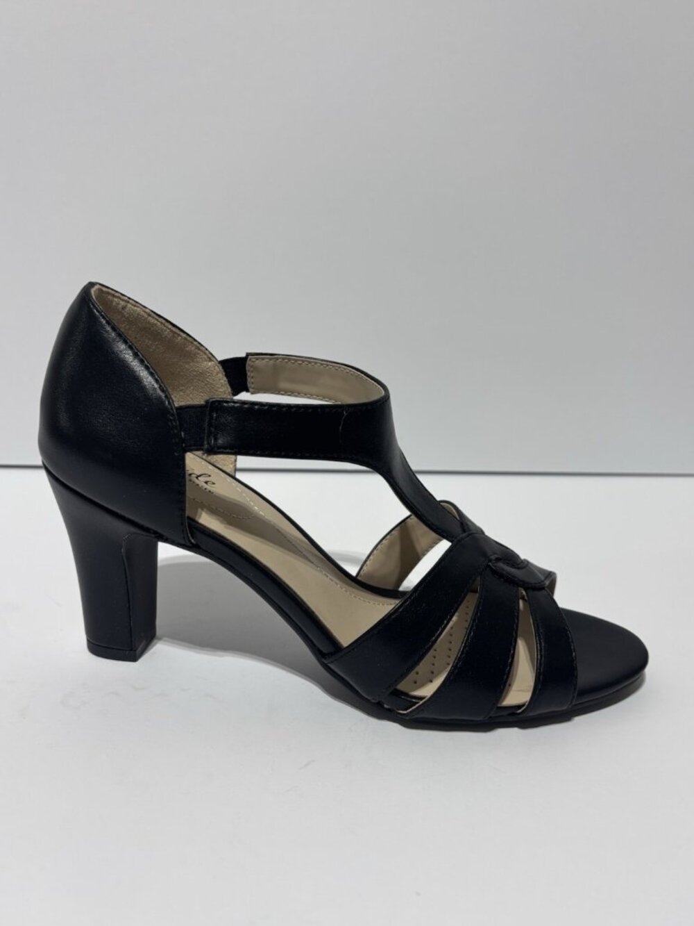 LifeStride Women’s Caramel Black Heeled Sandals, Size 9 Wide